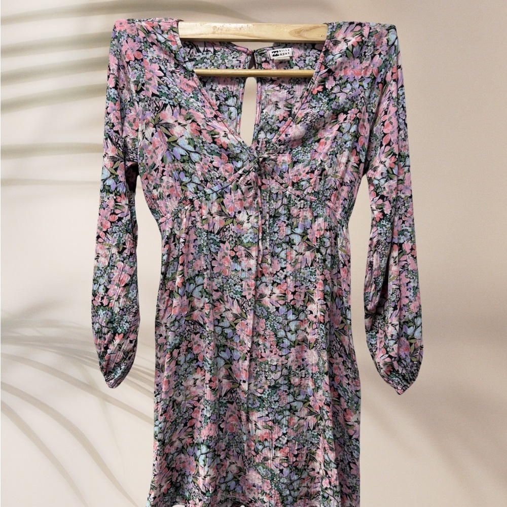 Billabong — Star Fall Ditsy Floral Print Long Sleeve Mini Dress